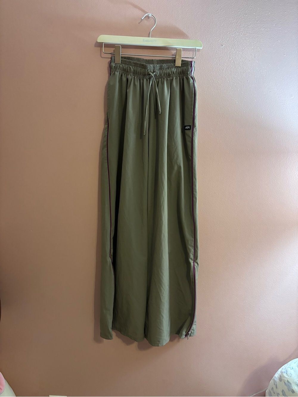 Wide-Leg Track Joggers with Side Stripe